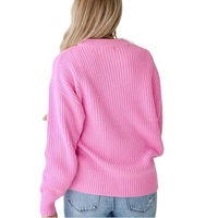 Pull tricoté décontracté pour femme, col rond, couleur unie, 100 % acrylique anti-boulochage, manches longues, collection automne-hiver, best-seller