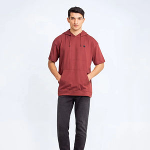 Offre Spéciale personnalisé hommes 100% coton 420gsm hiver OEM Pakistan usine personnaliser demi-manches à capuche poche kangourou hommes sweats à capuche - Product Image 1