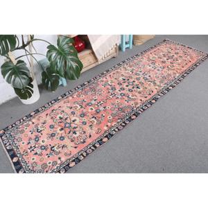 Turkish Vintage <b>Runner</b> <b>Rug</b> 2.8x9.8 ft (85x300 cm), Pink Animal Print <b>Rug</b> - Product Image 4