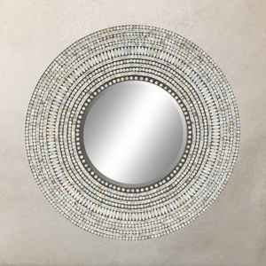 Miroir mosaïque argent, miroir mosaïque rond - Product Image 1