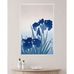 Affiche « Irises » de Ohara Koson de 1925-36, cadre en bois de couleur blanche - Product Image 3