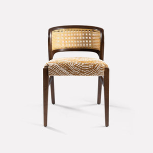 Silla de Comedor Moderna de Madera de Teca Maciza Europea, Respaldo de Ratán Tejido, Asiento Tapizado, Súper Cómoda, para Uso en Villas, Apartamentos y Hogares - Product Image 6