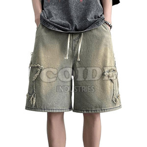 Vêtements d'été pour hommes OEM Jeans Jorts Logo personnalisé Jorts pour hommes de haute qualité Jeans respirants Shorts pour hommes - Product Image 1