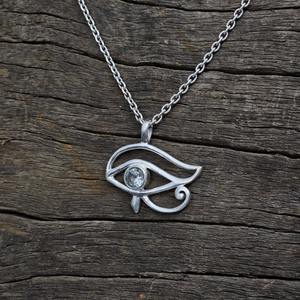 Pendentif Oeil en Argent 925 avec Topaze Bleue Pendentifs fins légers et breloques - Product Image 3