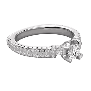 Bague solitaire de créateur en diamant rond - Product Image 2