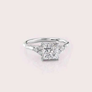 Indian Exporter Moissanite Engagement Ring for Bridal Accessories Wedding Ceremony Anniversary Celebration Available For Sale - Product Image 5