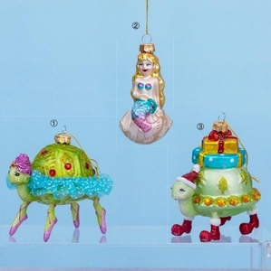 เครื่องประดับแก้วรูป<span class=keywords><strong>เต่า</strong></span>นางเงือกต้นคริสต์มาสที่แปลกประหลาดผลิตภัณฑ์สำหรับตกแต่งคริสต์มาส<span class=keywords><strong>ลูก</strong></span>คริสมาสต์ - Product Image 1