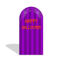 Toile de fond d'arche de fête d'Halloween, motif dessin animé effrayant, pour événements et festivals