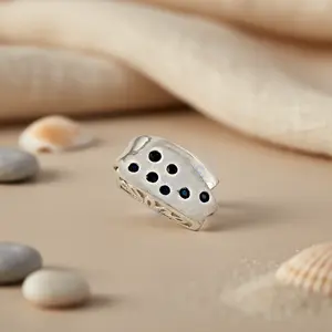 Bague en argent 925 avec saphir bleu pour femmes, bijoux élégants, cadeau - Product Image 1