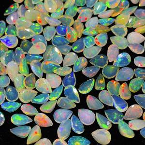 Lot de pierres précieuses en vrac de taille de mélange d'opale éthiopienne naturelle 12 mm Multi Fire Welo Opal White Color Jewelry avec certificat IGI - Product Image 4