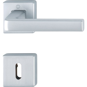 Dublin 1124/843KV/843KVS Aluminum F1 Square Rosette Set DIN Left/Right D/D HOPPE <b>Key</b> <b>Chains</b> for Glass - Product Image 1