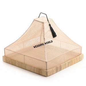 Bandeja cuadrada de ratán con cubierta de red Bes Quality Tabletop Luxury Food Serving Platter Classic Elegant Wholesale Rattan Serving Tray - Product Image 2