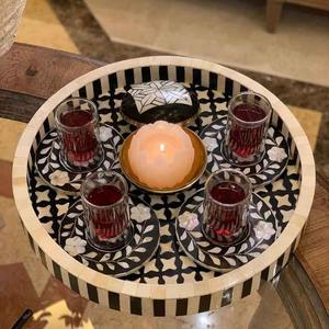 Sous-verres élégants en incrustation d'os faits à la main Tapis de boisson à faible coût pour une utilisation en fête pour boire servant la cuisine et le salon - Product Image 3