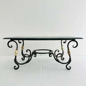 Durable <b>Glass</b> and Iron <b>Coffee</b> <b>Table</b> for Outdoor Use for Garden Hotels Parks Malls Courtyards Entrances Warehouses - Product Image 1