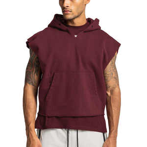 เสื้อมีฮู้ดแขนกุดผู้ชายน้ำหนักเบาเสื้อออกกำลังกายกล้ามเนื้อเสื้อสวมหัวแนวสตรีทแฟชั่นนุ่มสบายไซส์ใหญ่ - Product Image 2