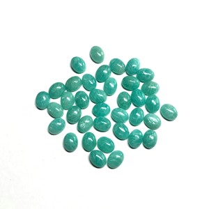 AAA Grade High Quality 3x5mm Natural Amazonite Calibrated Smooth Cabochon IGI Certified Loose Oval Shape Gemstones - Product Image 1