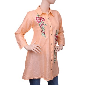 Kurti Corto Bordado para Mujer - Color Durazno - Product Image 1