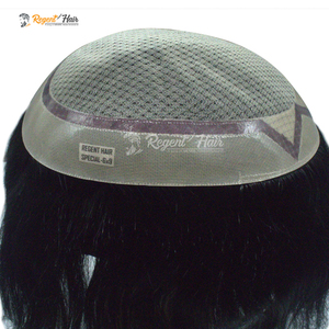 Vente en gros de REGENT HAIR Factory Bangladesh meilleure qualité naturelle 1B Color Mono Fiber perruque toupet pour hommes avec base en PU perruque de cheveux bon marché - Product Image 4