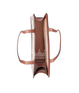 High Fashion Brown Tall Rattan <b>Handbag</b> New Arrival Wholesale Beach Bag with Two Handles Zipper Closure and PVC Lining - Product Image 4