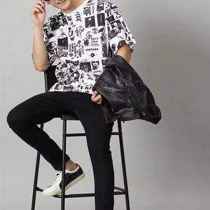 T-shirt en coton 100% de qualité supérieure, taille plus, logo personnalisé, impression pour hommes, coupe classique, écologique, 180g - Product Image 4