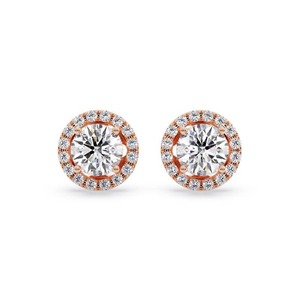 Aretes de Diamantes Finos con Corte Redondo y Halo Único, 0.60 Ct, Diamante Cultivado en Laboratorio, en Platino, Regalo de Aniversario de Bodas para Ella - Product Image 3