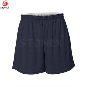 Shorts de sport en maille pour femmes avec logo personnalisé sur le devant, taille plus, tissu respirant à séchage rapide, design à taille élastique - Product Image 5