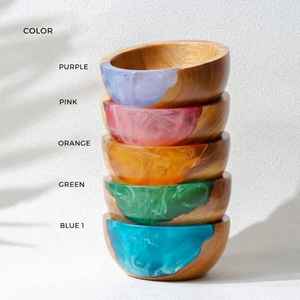 Tazón de Madera y Resina de Diseño con Acabado Pulido para Servir Masa, Ideal para Bodas, Tendencia en EE. UU., Tazones de Madera de la Mejor Calidad - Product Image 5