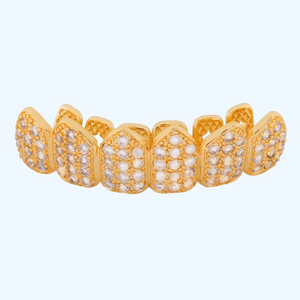 Dents de Moissanite Unisexe en Argent Sterling 925 Personnalisable, Bordure en Or 14K, Iced Clouté, Mariage Parfait Vintage - Product Image 4