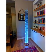 Lampe sur pied en bois de résine monolithique, fabrication artisanale, base E27, abat-jour jaune, LED à température réglable, design moderne pour chambre à coucher, salon
