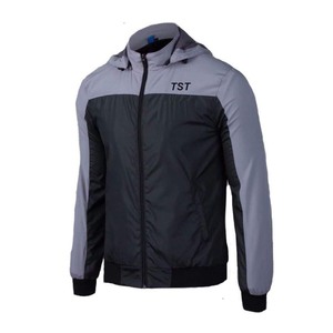 Veste universitaire décontractée d'été pour hommes, vêtements d'extérieur tendance en polyester/coton tissé à séchage rapide avec col montant et motif de lettres - Product Image 4