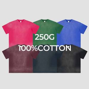 Heavyweight 100% Cotton Drop-Shoulder Oversize T-<b>Shirt</b> Acid Wash <b>Black</b> Long Length Light Plus Size T-<b>shirt</b> for men - Product Image 3