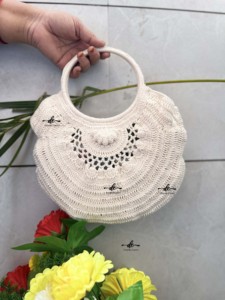 Nouveau concepteur Crochet été plage sacs de paille bohème fourre-tout fait à la main nouveau concepteur femmes élégant sac mer herbe sac carré - Product Image 5