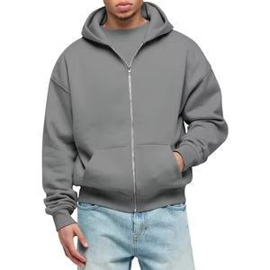 Sudadera con capucha Moda Algodón Ropa de calle Sudadera Slim Fit Hombres Zip up Sudadera con capucha Fabricante Sudaderas con cremallera de alta calidad - Product Image 1