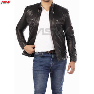 Veste en cuir personnalisée respirante pour homme, col en tissu à capuche à bas prix, état neuf - Product Image 5