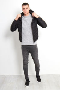 แจ็กเก็ตขนเป็ดแขนยาวสำหรับผู้ชายเสื้อแจ็คเก็ตแบบมีปกเสื้อมีฮู้ดสำหรับผู้ชายโลโก้ออกแบบได้ตามต้องการแบบใหม่ - Product Image 5