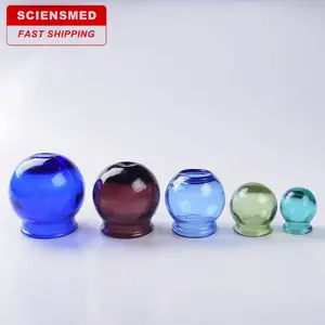 Ventouses en verre épaissi traditionnelles chinoises de couleur en gros