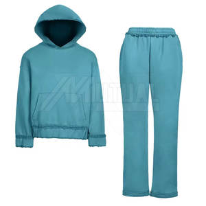 Ropa deportiva de moda transpirable con lavado ácido de alta calidad para mujer, chándal con capucha, patrón sólido, conjunto para correr ecológico, otoño - Product Image 1