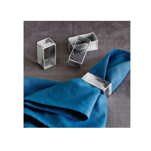 ชุดแหวนรองผ้าเช็ดปากโลหะแบบใช้ซ้ำได้ ดีไซน์ทันสมัย ขัดเงาอย่างสวยงาม เหมาะสำหรับตกแต่งโต๊ะอาหารสมัยใหม่ งานแต่งงาน และงานเฉลิมฉลองต่างๆ - Product Image 4