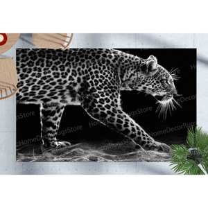 Tapis imprimé léopard - Décoration de ferme, motif animal sauvage, tapis gobelin - Product Image 3