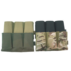 Pochette triple pour chargeurs Vanguard - Vert olive, fixation MOLLE, maintien élastique, pochette utilitaire MOLLE, camouflage personnalisé - Product Image 1