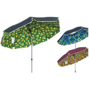 Logo personnalisable Parapluie de plage à motif droit 12 côtes Design minimaliste résistant aux UV et à l'eau pour une utilisation en extérieur - Product Image 1