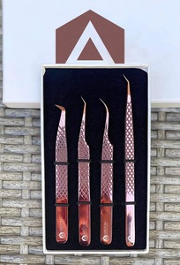 Éliminer les perchoirs Pince à cils de haute qualité en diamant blanc Pince à épiler d'extension en acier inoxydable avec logo personnalisé - Product Image 6