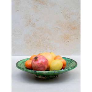 Tazón de Cerámica Artesanal Marroquí Tamegroute con Esmalte Verde, Artesanía Bereber Vintage, Decoración para el Hogar, Regalo - Product Image 1