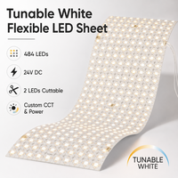 Feuille LED matricielle ultra-mince 24V à intensité variable CCT, lumière uniforme, surface incurvée pour comptoir en marbre, panneau lumineux LED