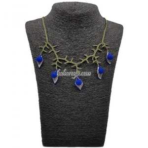 İğne Oyası Dilek Kolye Mavi-Beyaz <b>Fashion</b> <b>Beaded</b> <b>Necklaces</b> - Product Image 1