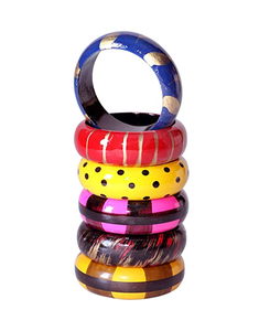 Brazalete de madera de acacia hecho a mano y pieza de diseño impreso Diseño atractivo Artesanía natural de alta calidad - Product Image 5