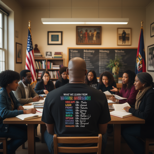 Camiseta de Manga Larga para el Mes de la Historia Negra: Lo que Aprendemos de la Historia Negra Categoría de Producto: Camisetas Promocionales - Product Image 3