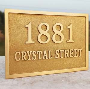 Plaque signalétique en laiton de vente chaude en laiton AK en gravure personnalisée finie polonaise pour décor de porte/décor à la maison - Product Image 4