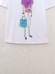 T-shirts pour femmes, été, écologiques, décontractés, de haute qualité, coupe classique, en fibre de bambou et coton imprimé - Product Image 3