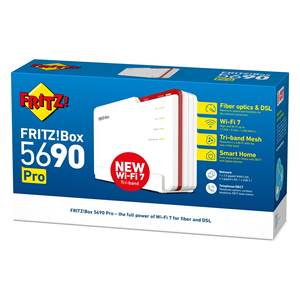 Fritz! Router Módem de Banda Triple BOX 5690 Pro Blanco y Rojo Modelo 20003043 0933062 - Product Image 2